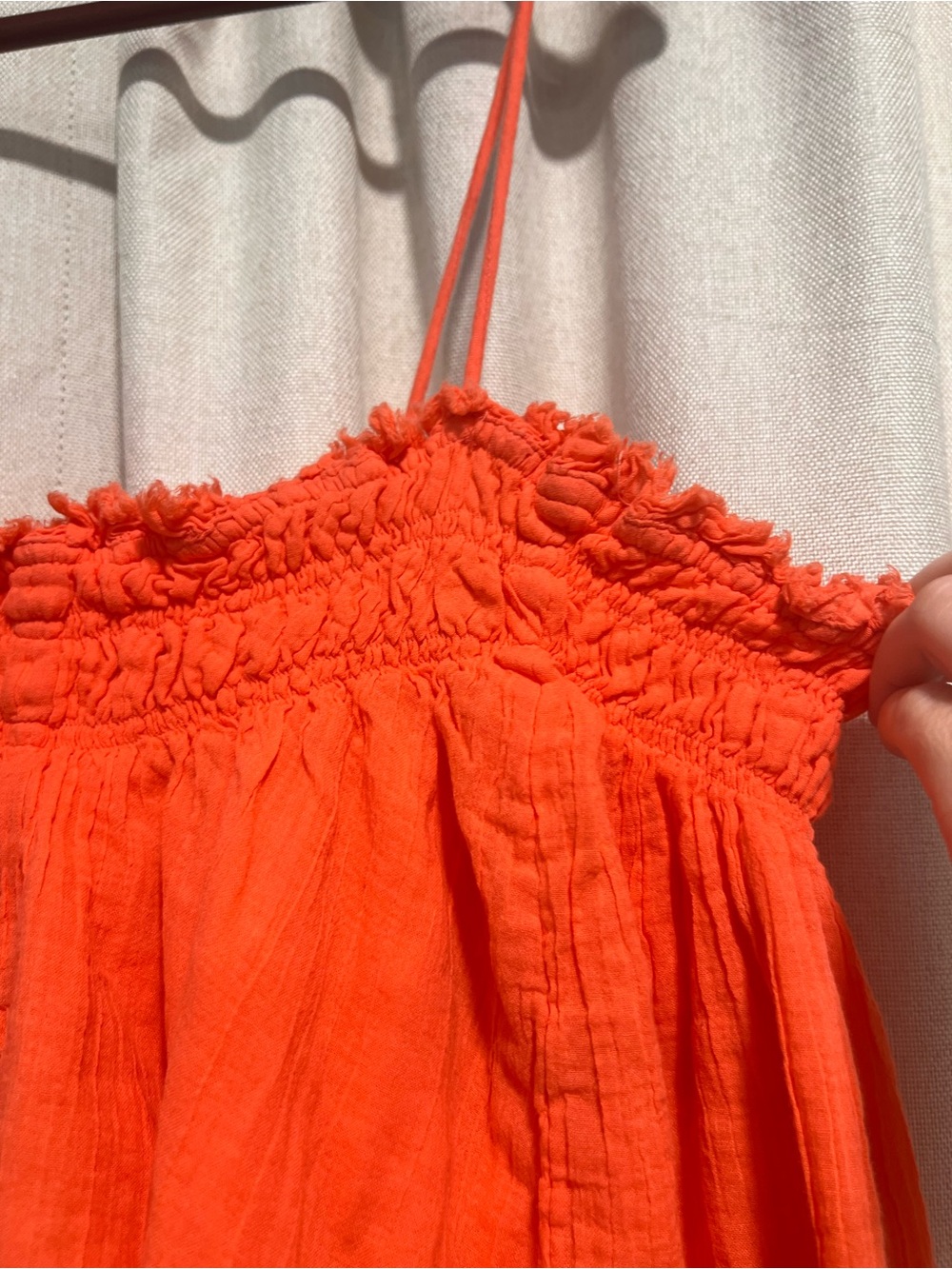 Free People Free-ish Salmon Layla Top 100% Cotton Small Crochet Babe - Picture 7 of 16